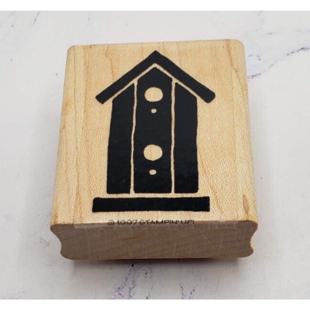 Stampin' Up! Bold Block Birdhouse Nature Wood Mounted Rubber Stamp